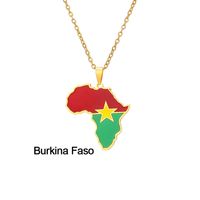 Stainless Steel 18K Gold Plated Fashion Dripping Oil National Flag None Necklace sku image 2