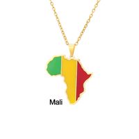 Stainless Steel 18K Gold Plated Fashion Dripping Oil National Flag None Necklace sku image 18
