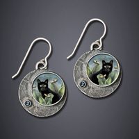 Fashion Cat Alloy Plating No Inlaid Drop Earrings sku image 1