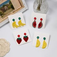 Fashion Fruit Alloy Paint No Inlaid Drop Earrings main image 4