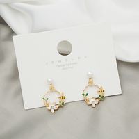 Fashion Flower Alloy Plating Artificial Pearls Earrings main image 2