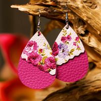 Fashion Flower Synthetics Printing No Inlaid Drop Earrings main image 2