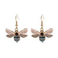 Fashion Insect Alloy Diamond Rhinestone Earrings sku image 1