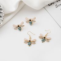 Fashion Insect Alloy Diamond Rhinestone Earrings main image 6