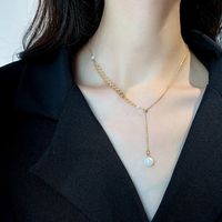 Fashion Geometric Copper Necklace Splicing Plating Artificial Pearls Copper Necklaces main image 4