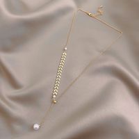 Fashion Geometric Copper Necklace Splicing Plating Artificial Pearls Copper Necklaces sku image 1
