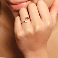 Simple Style Geometric Copper Open Ring Zircon Copper Rings main image 3