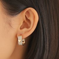 Fashion Geometric Diamond Copper Rhinestones Earrings main image 1