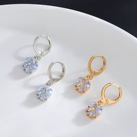 Fashion Heart Shape Copper Metal Zircon Earrings main image 5