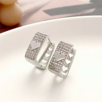 Fashion Geometric Diamond Copper Rhinestones Earrings main image 4