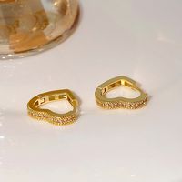 Fashion Heart Shape Copper Inlay Zircon Earrings main image 5