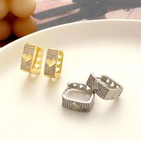 Fashion Geometric Diamond Copper Rhinestones Earrings main image 2