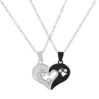 Fashion Heart Shape Alloy Metal Rhinestone Necklace main image 4