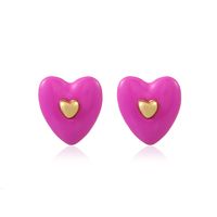 Fashion Heart Shape Alloy Metal No Inlaid Ear Studs sku image 6