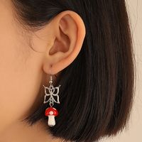 Fashion Mushroom Butterfly Alloy Metal No Inlaid Earrings main image 3