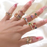 Fashion Geometric Copper Rings Plating Inlay Zircon Copper Rings main image 1