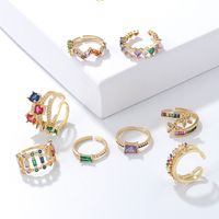 Fashion Geometric Copper Rings Plating Inlay Zircon Copper Rings main image 2
