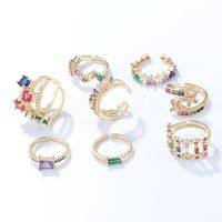 Fashion Geometric Copper Rings Plating Inlay Zircon Copper Rings main image 3