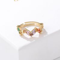 Fashion Geometric Copper Rings Plating Inlay Zircon Copper Rings main image 5