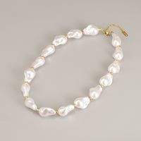 Elegant Imitation Pearl Necklace Beaded No Inlaid Stainless Steel Necklaces main image 1