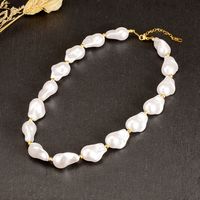 Elegant Imitation Pearl Necklace Beaded No Inlaid Stainless Steel Necklaces main image 4