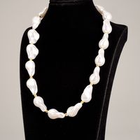 Elegant Imitation Pearl Necklace Beaded No Inlaid Stainless Steel Necklaces main image 2