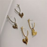 Vintage Love Rhinestone Ear Hoop Temperament Design Female Earrings 925 Silver Earrings sku image 2