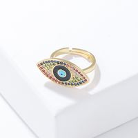 Novelty Eye Copper Open Ring Plating Inlaid Zircon Zircon Copper Rings main image 3
