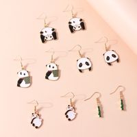 Niedliche Panda-legierung Ohrringe sku image 2