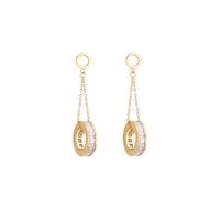 Korean Style Circle Alloy Hollow Out Zircon Drop Earrings main image 5