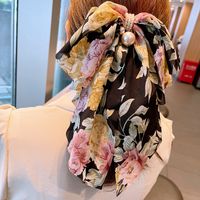 Koreanische Chiffon Asymmetrische Haarnadel Mit Großem Bogendruck sku image 2