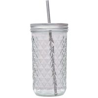 Summer Fashion Transparent Large Capacity Household Mason Cup With Straw main image 2