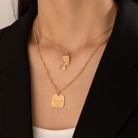 Fashion Butterfly Lock Alloy Plating Necklace main image 4