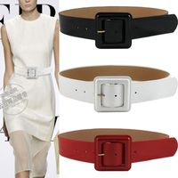 Casual Square Pu Leather Metal Button Alloy Belt main image 3