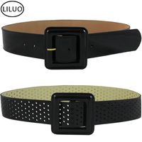 Casual Square Pu Leather Metal Button Alloy Belt main image 2