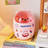 Simple Cute Bear Desktop Household Geometric Trash Can sku image 4