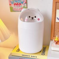 Simple Cute Bear Desktop Household Geometric Trash Can sku image 5