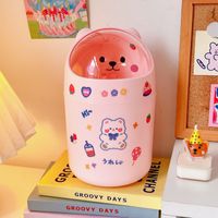 Simple Cute Bear Desktop Household Geometric Trash Can sku image 8