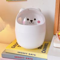 Simple Cute Bear Desktop Household Geometric Trash Can sku image 1