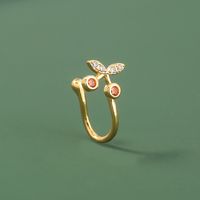 Simple Style Cherry Copper Plating Zircon Nose Ring 1 Piece main image 2