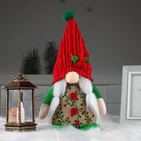 Cute Cherry Faceless Creative Red And Green Hooded Dwarf Doll Table Decorations sku image 4