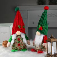 Cute Cherry Faceless Creative Red And Green Hooded Dwarf Doll Table Decorations main image 4