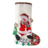 Medias Grandes De Lino De Moda Valla Árbol De Navidad Bolsa De Dulces Decoraciones sku image 6