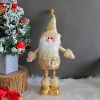 Cute Santa Snowman Retractable Golden Christmas Standing Doll sku image 4