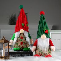 Cute Cherry Faceless Creative Red And Green Hooded Dwarf Doll Table Decorations main image 1
