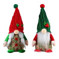 Cute Cherry Faceless Creative Red And Green Hooded Dwarf Doll Table Decorations main image 3