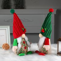 Cute Cherry Faceless Creative Red And Green Hooded Dwarf Doll Table Decorations main image 2