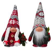 Fashion Snowflake Knitted Hat Big Creative Standing Santa Claus Showcase Doll Decoration main image 3
