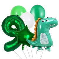 Aluminium Film Latex Combo 32 Vert Digital Dinosaur Ballon Fond Décoratif sku image 10