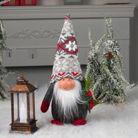 Fashion Snowflake Knitted Hat Big Creative Standing Santa Claus Showcase Doll Decoration sku image 3